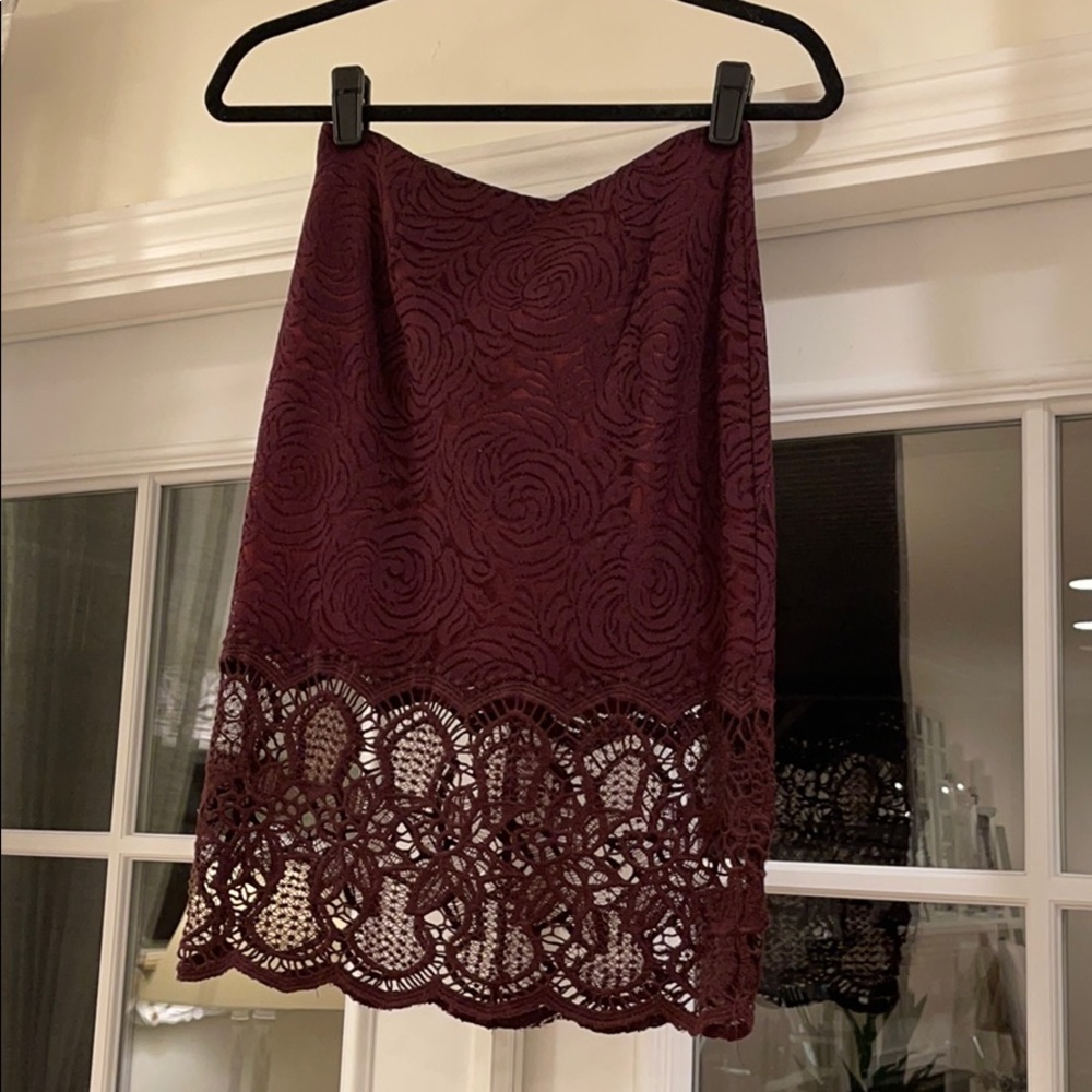 Lush deep purple lace skirt